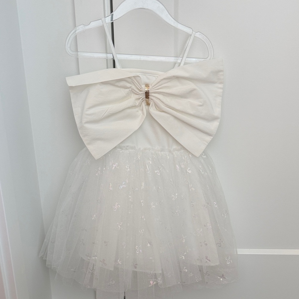 IBow-Front Tulle Party Dress for Girls